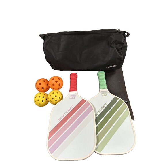 Glarollirace Two Pickleball/Paddle Rackets Four Balls &  Bag Set USA Approved - Picture 3 of 7